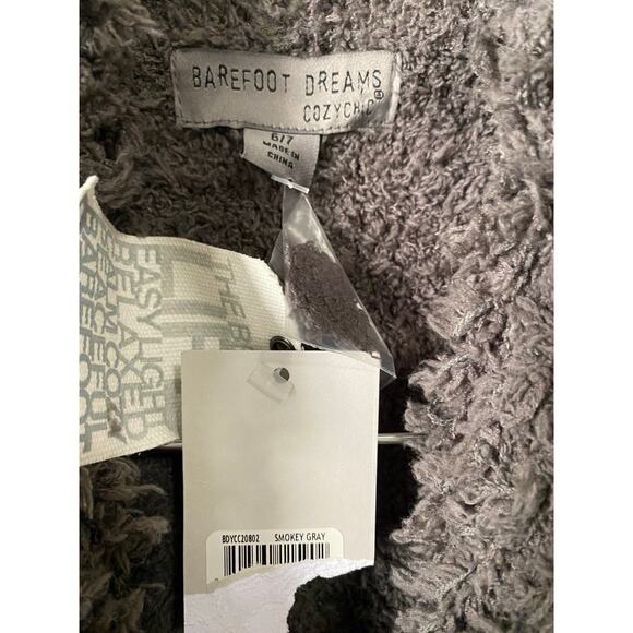 NEW Barefoot Dreams CozyChic Loop Fringe Cascading Vest Girls 6/7 Smokey Gray - Picture 9 of 13